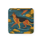 German Shepherd Drink Coaster by Tritan, angled detail view
