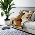 German Shepherd sherpa blanket by Tritan, on sofa