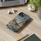 German Shepherd tough phone case by Tritan, on a desk