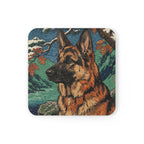 German Shepherd Drink Coaster by Tritan, angled detail view