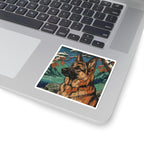 German Shepherd vinyl sticker by Tritan, on a laptop