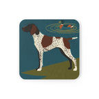 German Shorthaired Pointer Drink Coaster by Tritan, angled detail view