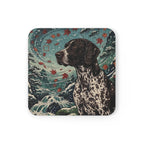 German Shorthaired Pointer Drink Coaster by Tritan, angled detail view