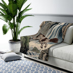 German Shorthaired Pointer sherpa blanket by Tritan, on sofa