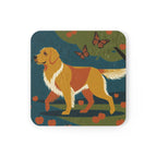 Golden Retriever Drink Coaster by Tritan, angled detail view