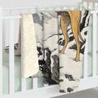 Great Dane sherpa blanket by Tritan, on bed
