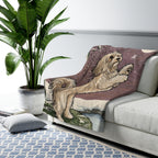 Havanese sherpa blanket by Tritan, on sofa