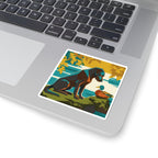 Labrador Retriever vinyl sticker by Tritan, on a laptop