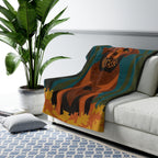 Labrador Retriever sherpa blanket by Tritan, on sofa