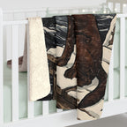 Labrador Retriever sherpa blanket by Tritan, on bed