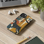 Miniature Schnauzer tough phone case by Tritan, on a desk