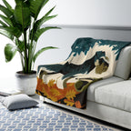 Miniature Schnauzer sherpa blanket by Tritan, on sofa
