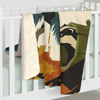 Miniature Schnauzer sherpa blanket by Tritan, on bed