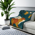 Pomeranian sherpa blanket by Tritan, on sofa