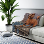 Poodle sherpa blanket by Tritan, on sofa