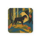 Rottweiler Drink Coaster by Tritan, angled detail view