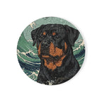 Rottweiler Drink Coaster by Tritan, front studio view