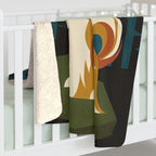 Shih Tzu sherpa blanket by Tritan, on bed
