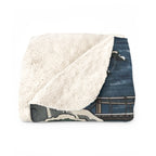 Siberian Husky sherpa blanket by Tritan, folded
