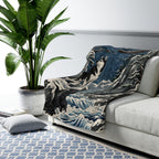 Siberian Husky sherpa blanket by Tritan, on sofa