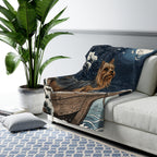 Yorkshire Terrier sherpa blanket by Tritan, on sofa