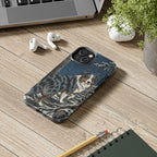 Australian Shepherd tough phone case by Tritan, on a desk