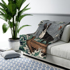 Boston Terrier sherpa blanket by Tritan, on sofa