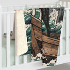 Boston Terrier sherpa blanket by Tritan, on bed