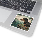 Dachshund vinyl sticker by Tritan, on a laptop