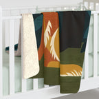 Golden Retriever sherpa blanket by Tritan, on bed