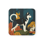 Siberian Husky Drink Coaster by Tritan, angled detail view