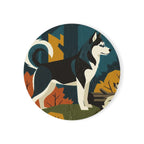 Siberian Husky Drink Coaster by Tritan, front studio view