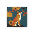 Shiba Inu Drink Coaster by Tritan, square coaster, front view