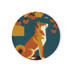 Shiba Inu Drink Coaster by Tritan, round coaster, front view