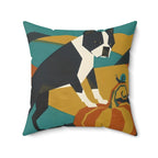 Boston Terrier Throw Pillow Cushion by Tritan, room context view
