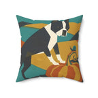 Boston Terrier Throw Pillow Cushion by Tritan, lifestyle view