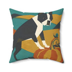 Boston Terrier Throw Pillow Cushion by Tritan, alternate studio view