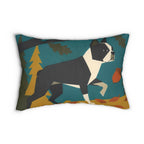 Boston Terrier Lumbar Throw Pillow Cushion by Tritan, front studio view