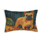French Bulldog Lumbar Throw Pillow Cushion by Tritan, front studio view