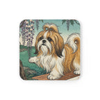 Shih Tzu Drink Coaster by Tritan, angled detail view