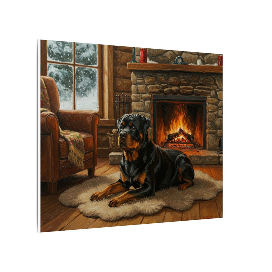Rottweiler Acrylic canvas print by Tritan, side