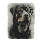 Rottweiler Charcoal Portrait Throw Blanket | Premium Dog Prints | Tritan