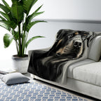 Rottweiler Charcoal Portrait Throw Blanket | Premium Dog Prints | Tritan