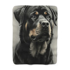 Rottweiler Charcoal Portrait Throw Blanket | Premium Dog Prints | Tritan