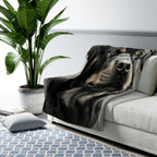Rottweiler Charcoal Portrait Throw Blanket | Premium Dog Prints | Tritan