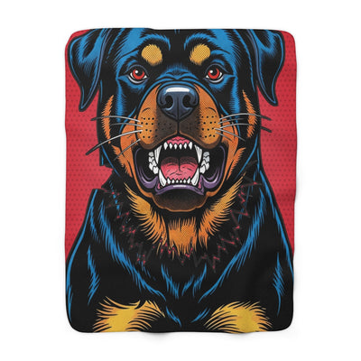 Rottweiler Comic Pop Art Throw Blanket | Premium Dog Prints | Tritan