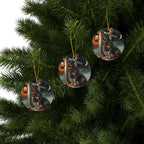 Rottweiler Halloween Poster ceramic ornament by Tritan, set