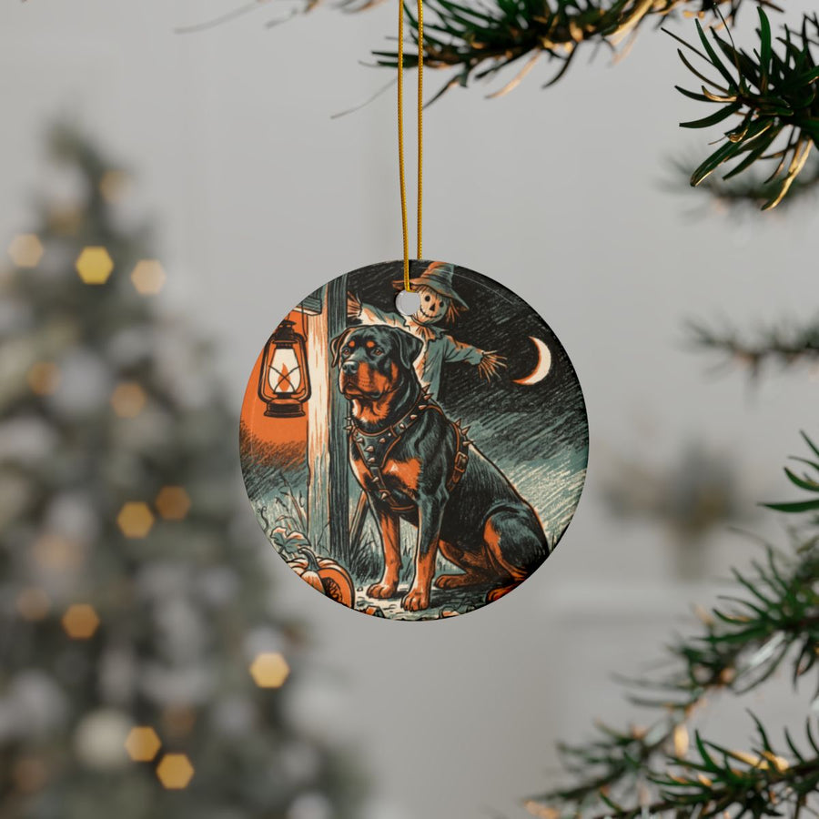 Rottweiler Halloween Poster ceramic ornament by Tritan, context