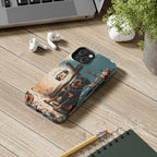 Rottweiler Halloween tough phone case by Tritan, on a desk