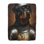 Rottweiler Medieval Knight Portrait Regal Throw Blanket | Premium Dog Prints | Tritan